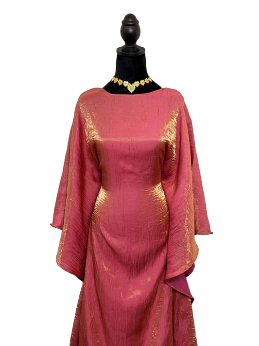 Shimmer Pink Waterfall Dress Set