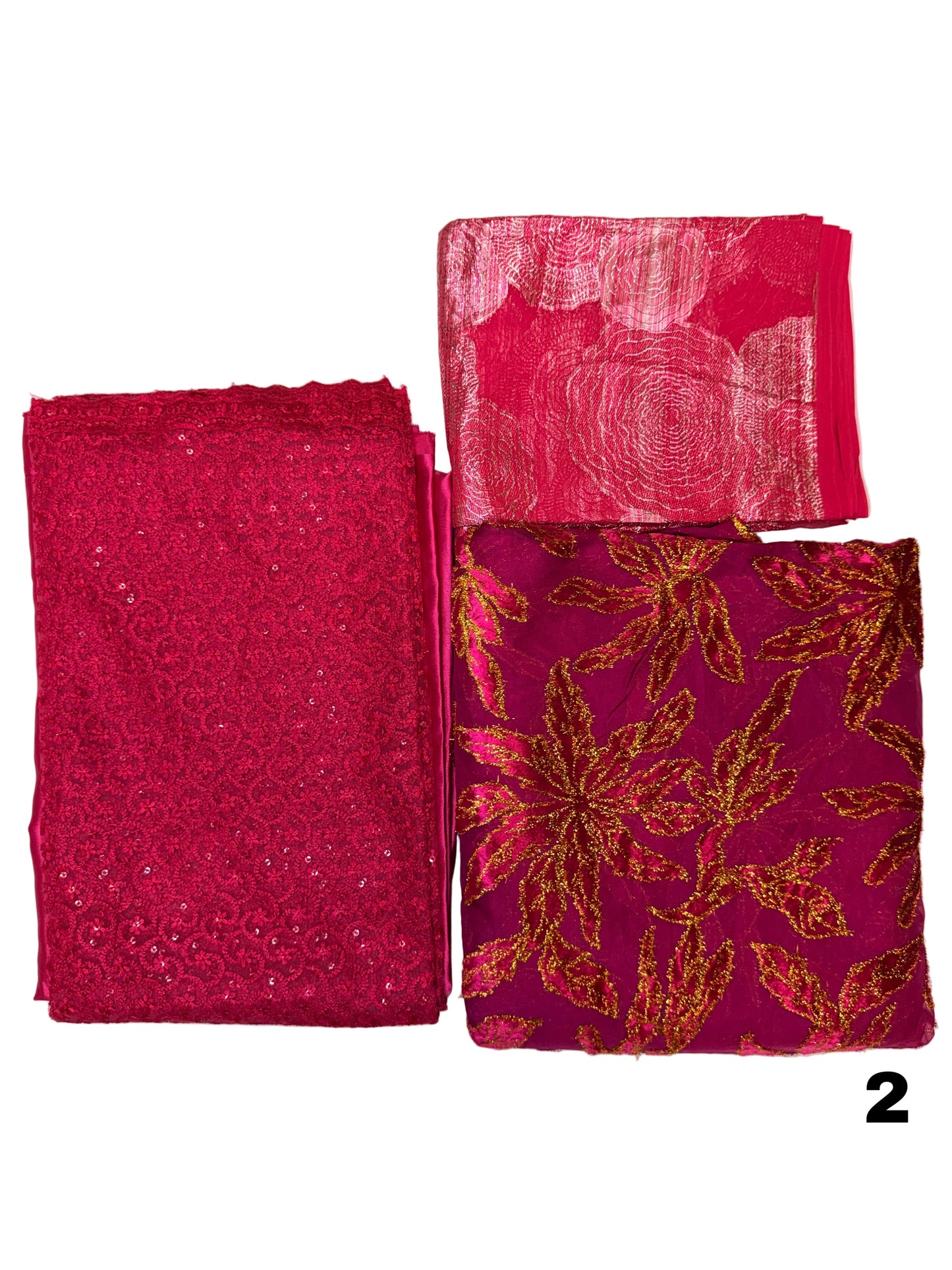 Hot Pink and Gold Hibiscus Maqbal Dirac Set
